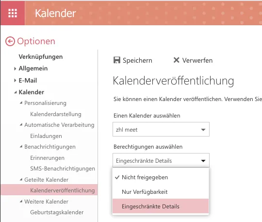 Berechtigungen: Eingeschränkte Details